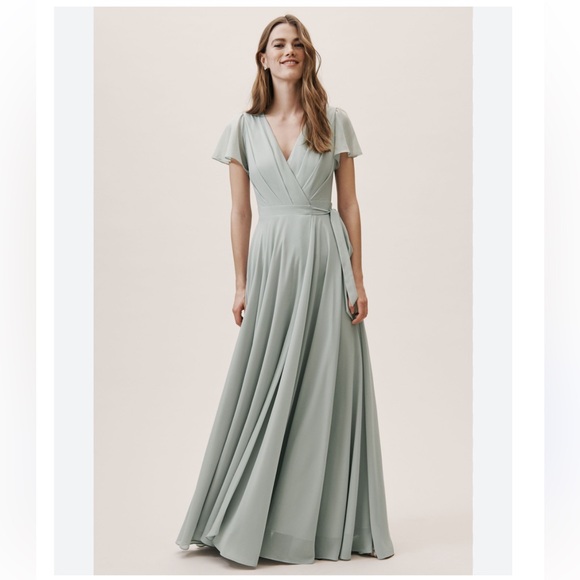 BHLDN Dresses & Skirts - BHLDN Sage Green Maxi Wrap Dress